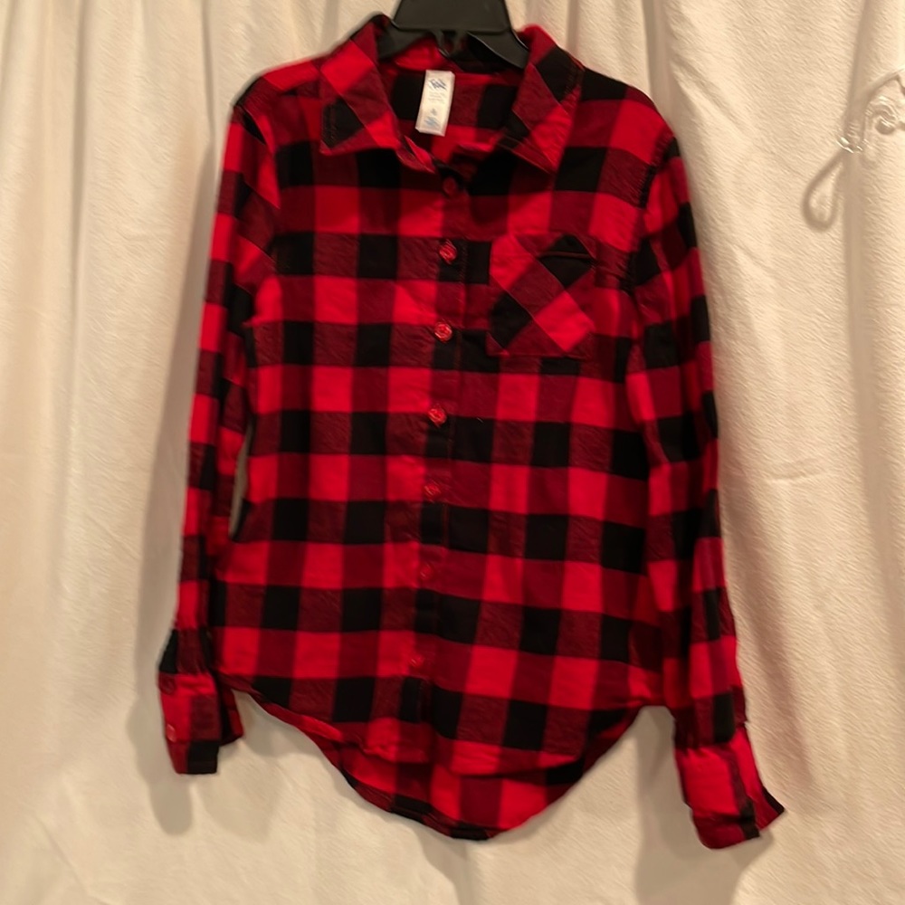 Justice Size 8 Buffalo Plaid Button Shirt